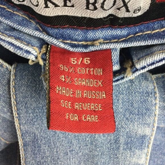 Juke Box Denim Capris Wide‎ Leg Bohemian Capris Blue Jeans, Size - 5/6 - Picture 4 of 8